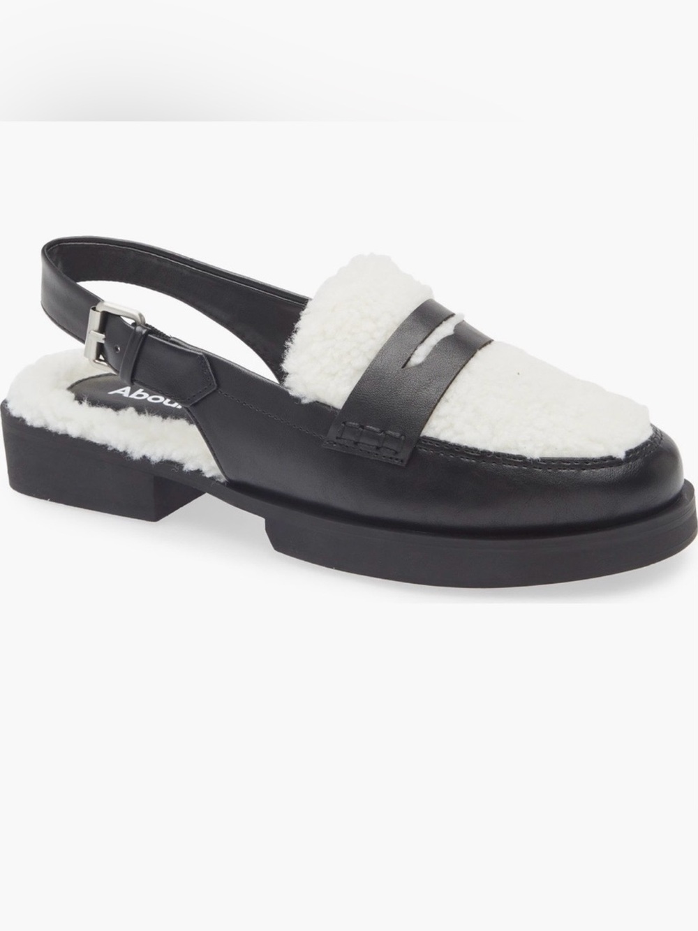 🆕 🖤 Abound Luciana Faux Shearling Slingback Loafer Mule 🖤